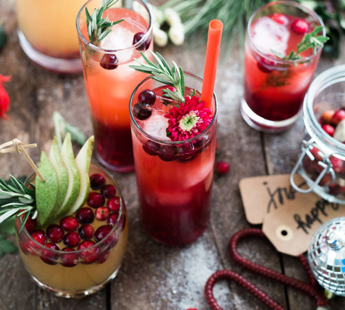 beautiful holiday inspired iced beverages
