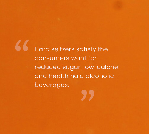 Hard seltzers satisfy the consumers want for reduced sugar, low-calorie and health halo alcoholic beverages.
